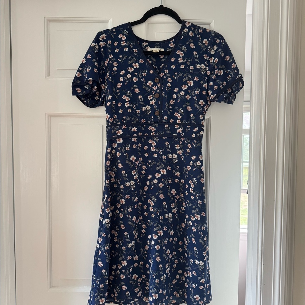 Monteau Navy Floral Dress